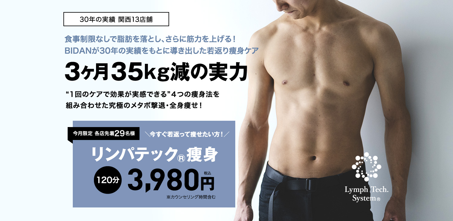 3ヶ月で35kg源の実力！リンパテック®痩身